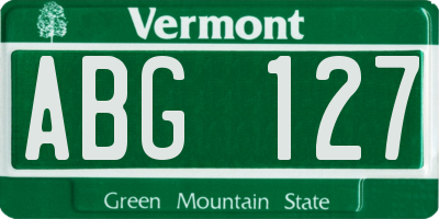 VT license plate ABG127