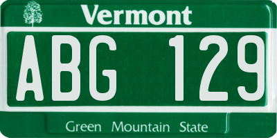 VT license plate ABG129