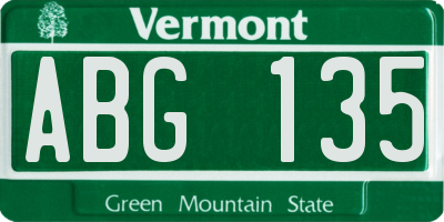 VT license plate ABG135