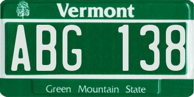 VT license plate ABG138