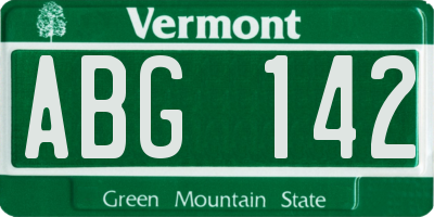 VT license plate ABG142