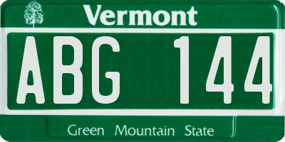 VT license plate ABG144