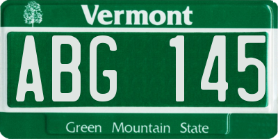 VT license plate ABG145