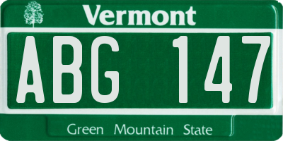 VT license plate ABG147