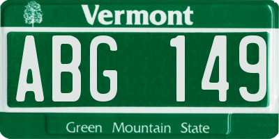 VT license plate ABG149