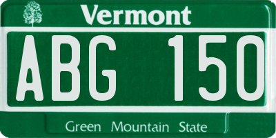 VT license plate ABG150