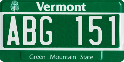 VT license plate ABG151