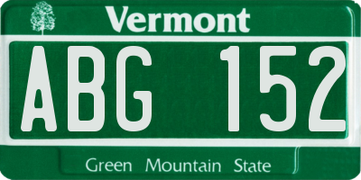 VT license plate ABG152