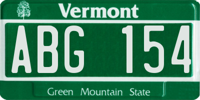 VT license plate ABG154