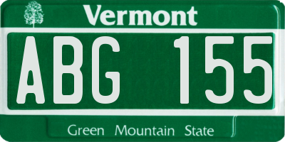 VT license plate ABG155