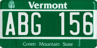 VT license plate ABG156