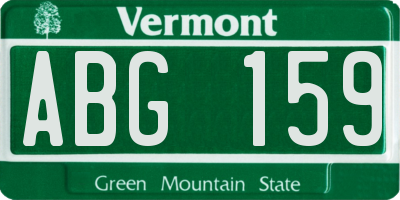 VT license plate ABG159