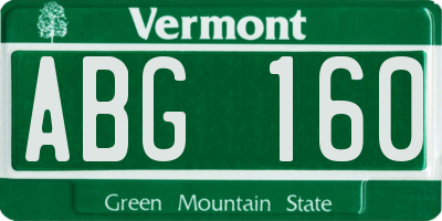 VT license plate ABG160