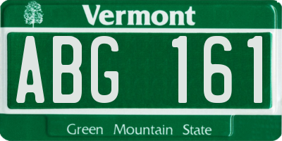 VT license plate ABG161