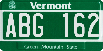 VT license plate ABG162