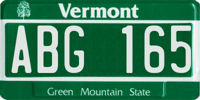 VT license plate ABG165