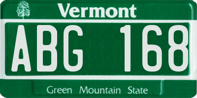 VT license plate ABG168