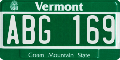 VT license plate ABG169