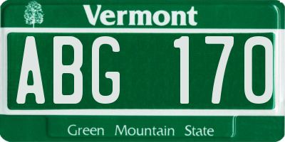 VT license plate ABG170