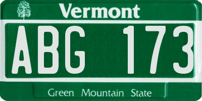 VT license plate ABG173