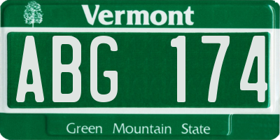 VT license plate ABG174