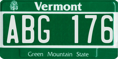 VT license plate ABG176