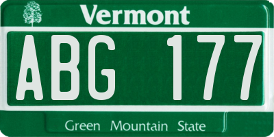 VT license plate ABG177