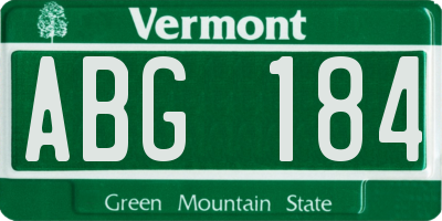 VT license plate ABG184