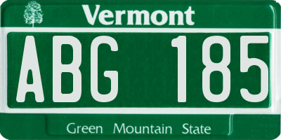 VT license plate ABG185