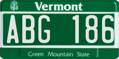 VT license plate ABG186