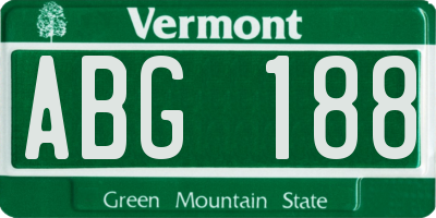 VT license plate ABG188