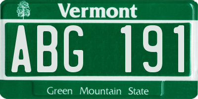 VT license plate ABG191