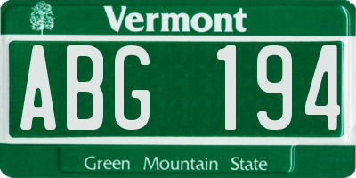 VT license plate ABG194