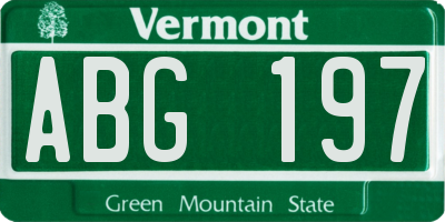 VT license plate ABG197