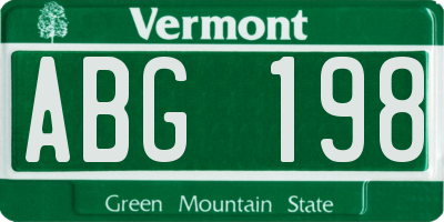 VT license plate ABG198