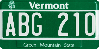 VT license plate ABG210