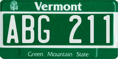 VT license plate ABG211