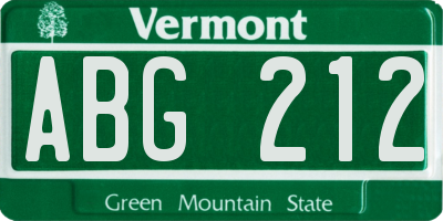 VT license plate ABG212