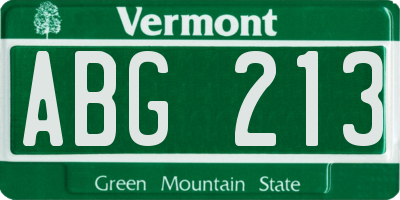 VT license plate ABG213