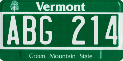 VT license plate ABG214