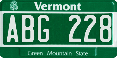 VT license plate ABG228