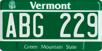 VT license plate ABG229