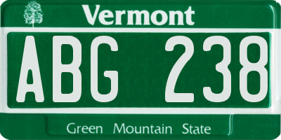 VT license plate ABG238