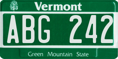 VT license plate ABG242