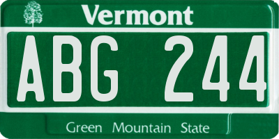 VT license plate ABG244