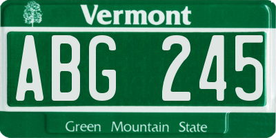 VT license plate ABG245