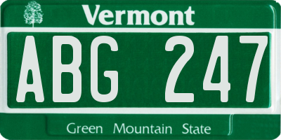 VT license plate ABG247