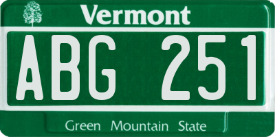 VT license plate ABG251