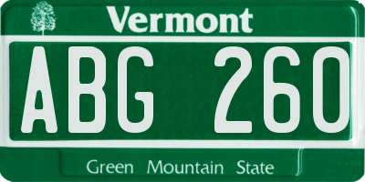 VT license plate ABG260