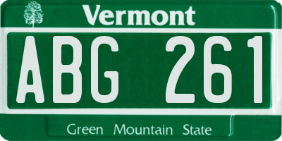 VT license plate ABG261